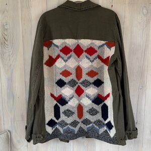 Anthropologie Jacket with Knit Wool Pattern Back Size M